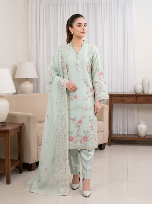 ARIBA 3pcs Stitched Fancy Emb Khaddi [D-5841]