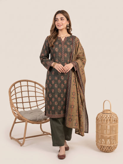 SILSILA 3pcs Un-Stitched Printed Khaddar [D-6286]