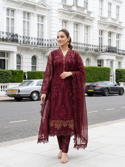 AYZEL 3pcs Semi-Stitched Emb Chiffon [D-5120]