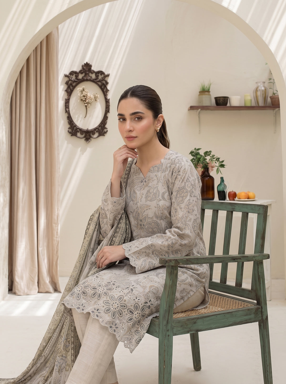 SAHAR 3pcs Un-Stitched Emb Viscose [D-6604]