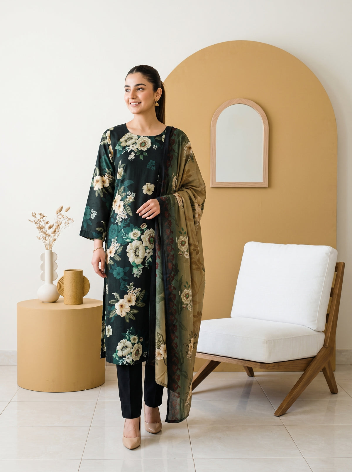 ZUNAIRA 3pcs Un-Stitched Printed Staple [D-6653]