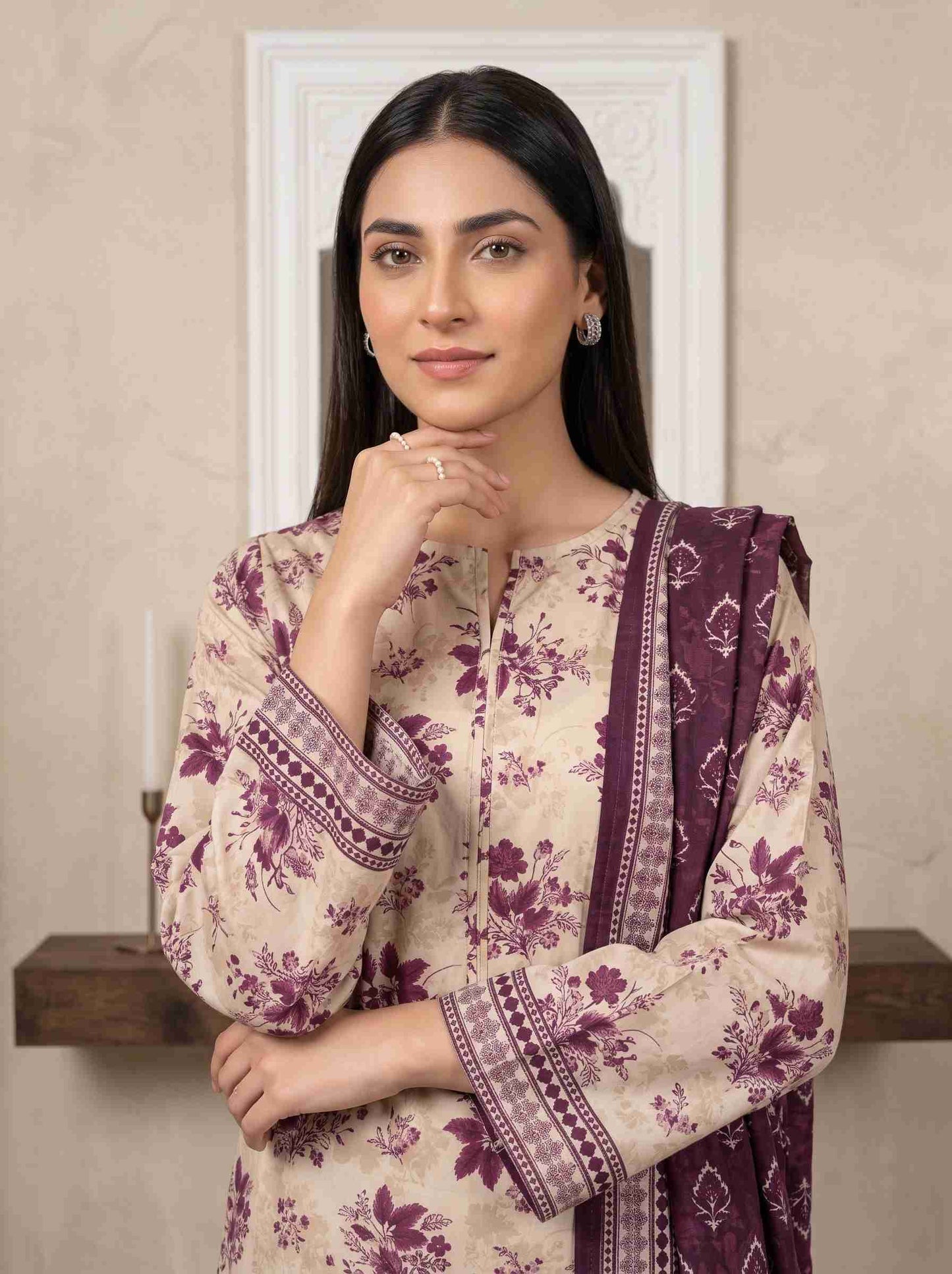 INAYA 3pcs Stitched Printed Lawn [D-5129]