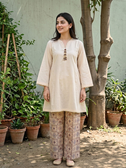AFSANE 2pcs Stitched Emb Cotton [D-4489]