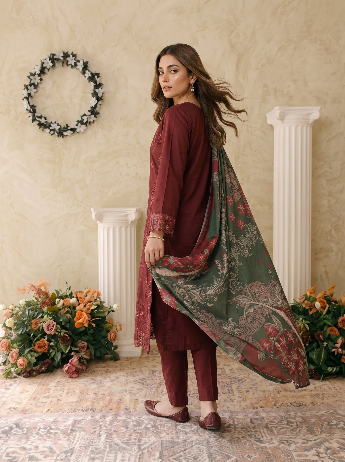 INARA 3pcs Un-Stitched Emb Viscose [D-6215]