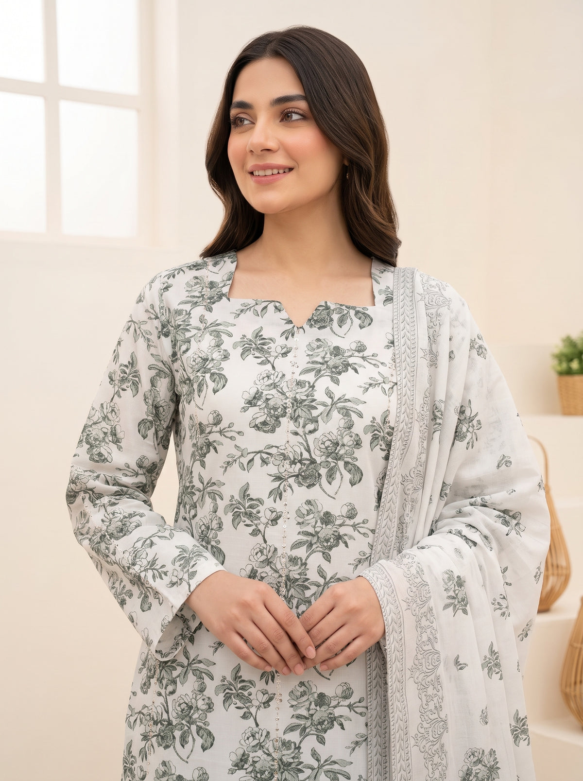CALIA 3pcs Un-Stitched Emb Printed Staple [D-6076]