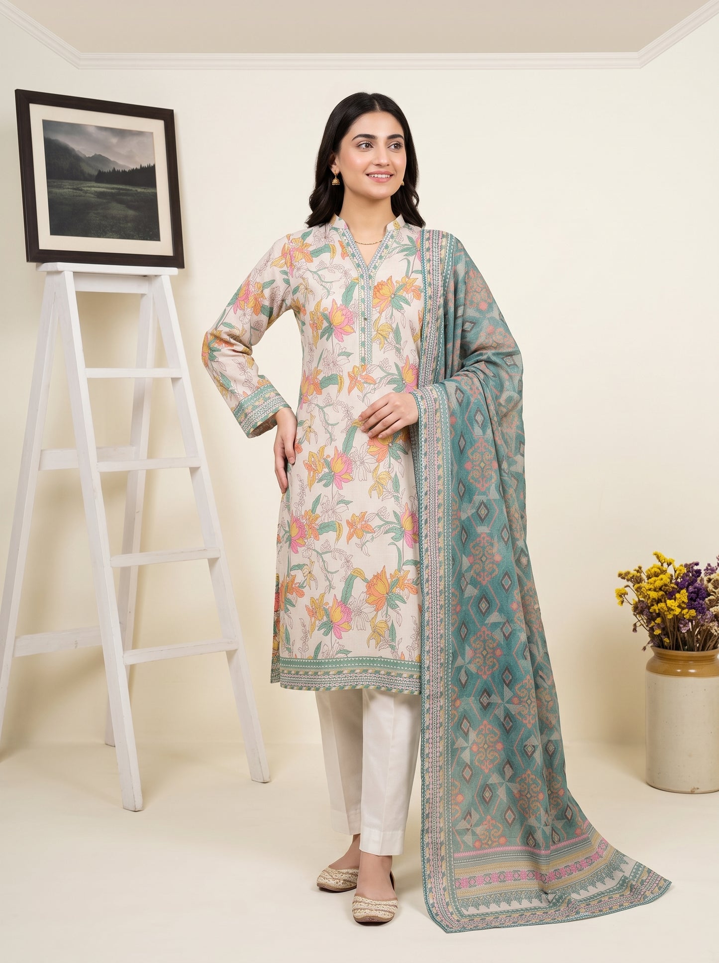 LAVINIA 3pcs Un-Stitched Printed Lawn [D-02]