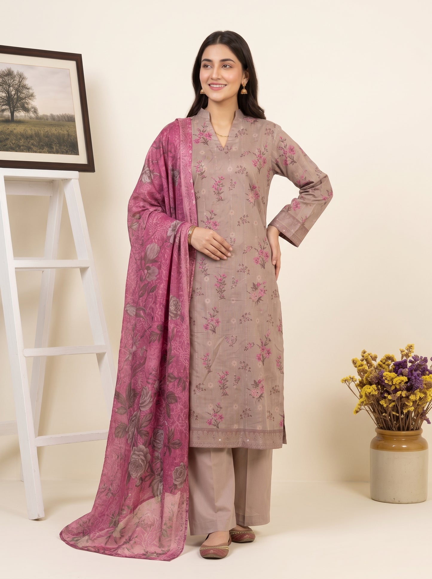 LAVINIA 3pcs Un-Stitched Printed Lawn [D-06]