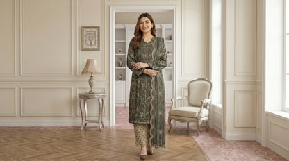 MARIUM 3pcs Un-Stitched Emb Printed Lawn [D-4144]