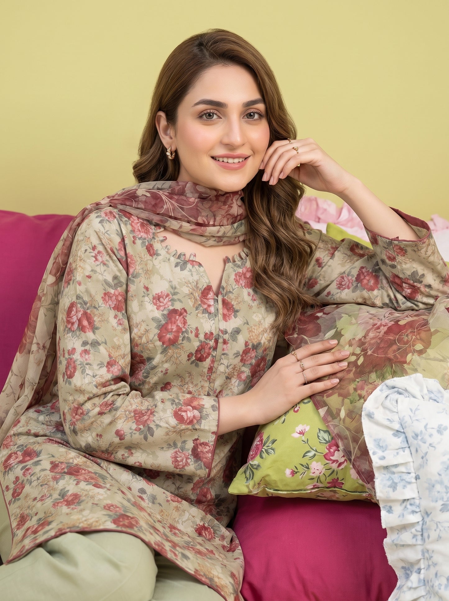 KHOYA 3pcs Un-Stitched Printed Lawn [D-5426]