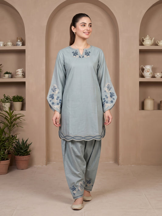 ZAIRE 2pcs Stitched Emb Cotton [D-4976]