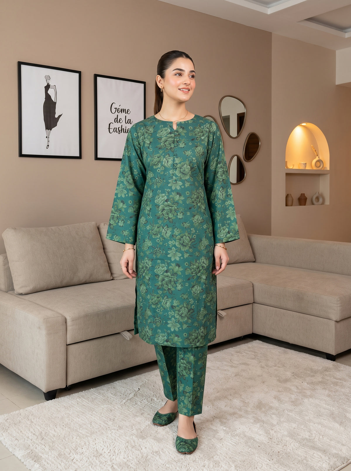 OLVERA 2pcs Stitched Printed Staple [D-6053]