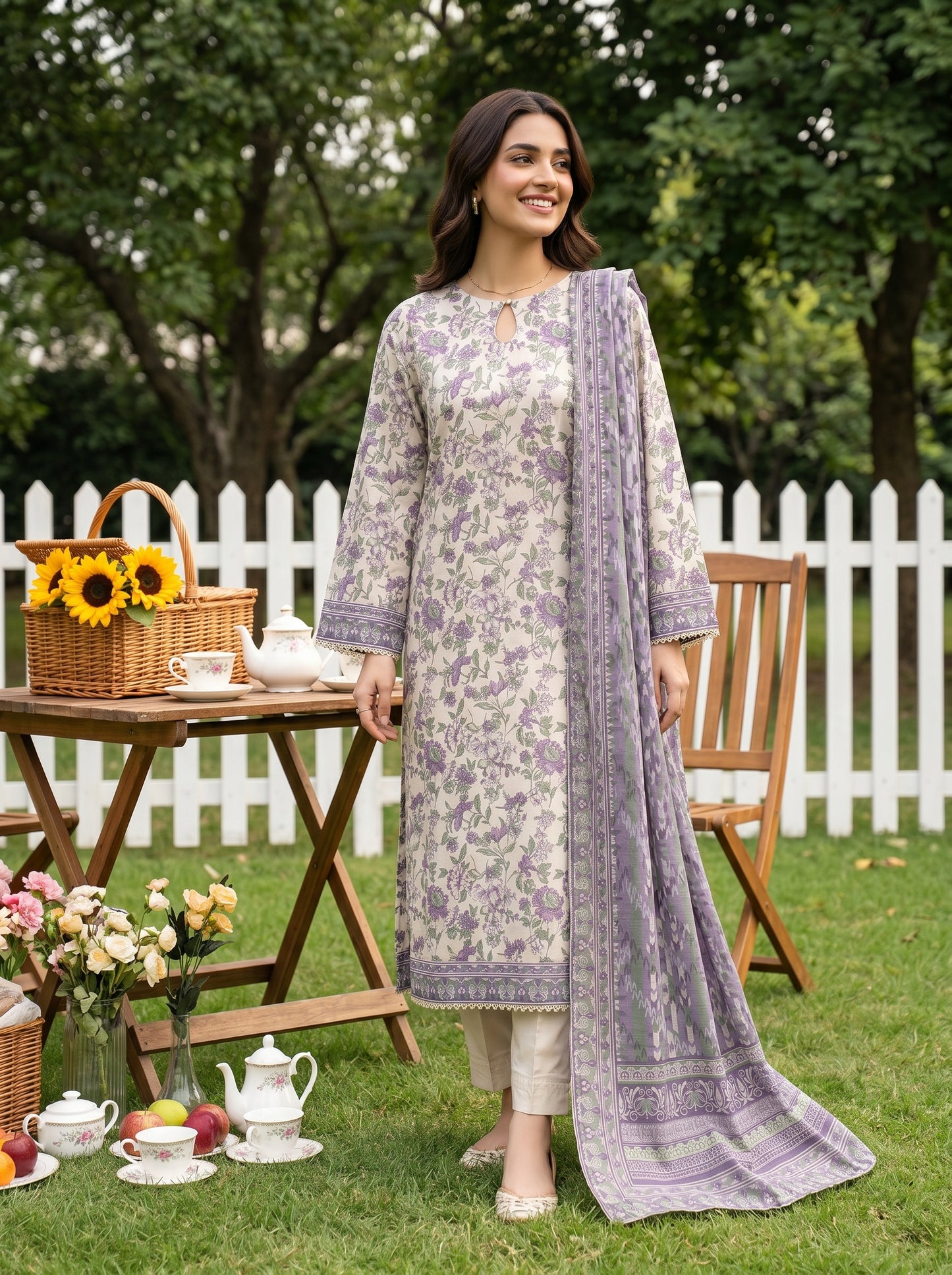 Mirage Stitched Digital Printed Lawn [D-4170]