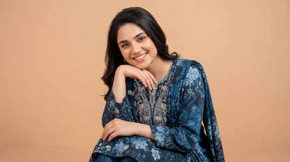MAHIRI 3pcs Un-Stitched Emb Printed Staple [D-5922]