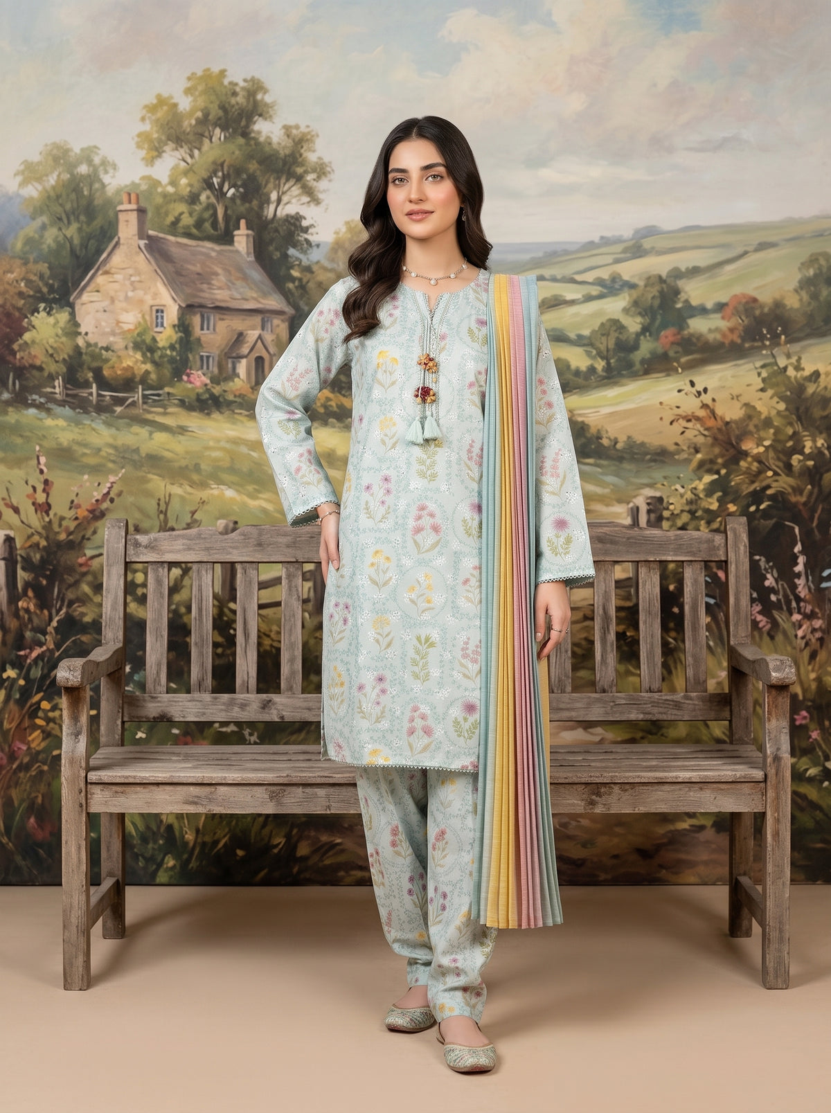 HAYAL V2 Stitched Emb Printed Lawn [D-4525]