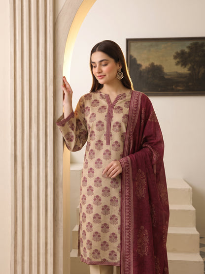 MAHRUKH 3pcs UN-Stitched Printed Khaddar [D-6149]