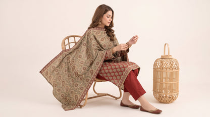 MAHRUKH 3pcs UN-Stitched Printed Khaddar [D-6148]