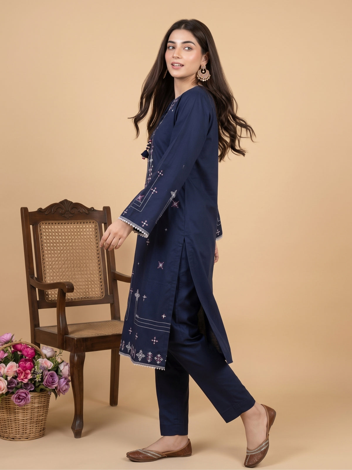 NAIMAAH 2pcs Stitched Emb Cotton [D-5154]