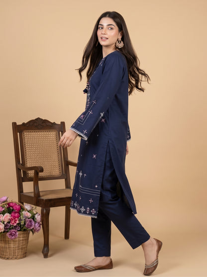 NAIMAAH 2pcs Stitched Emb Cotton [D-5154]