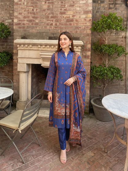 AYEZAH 3pcs Un-Stitched Print Viscose [D-02]