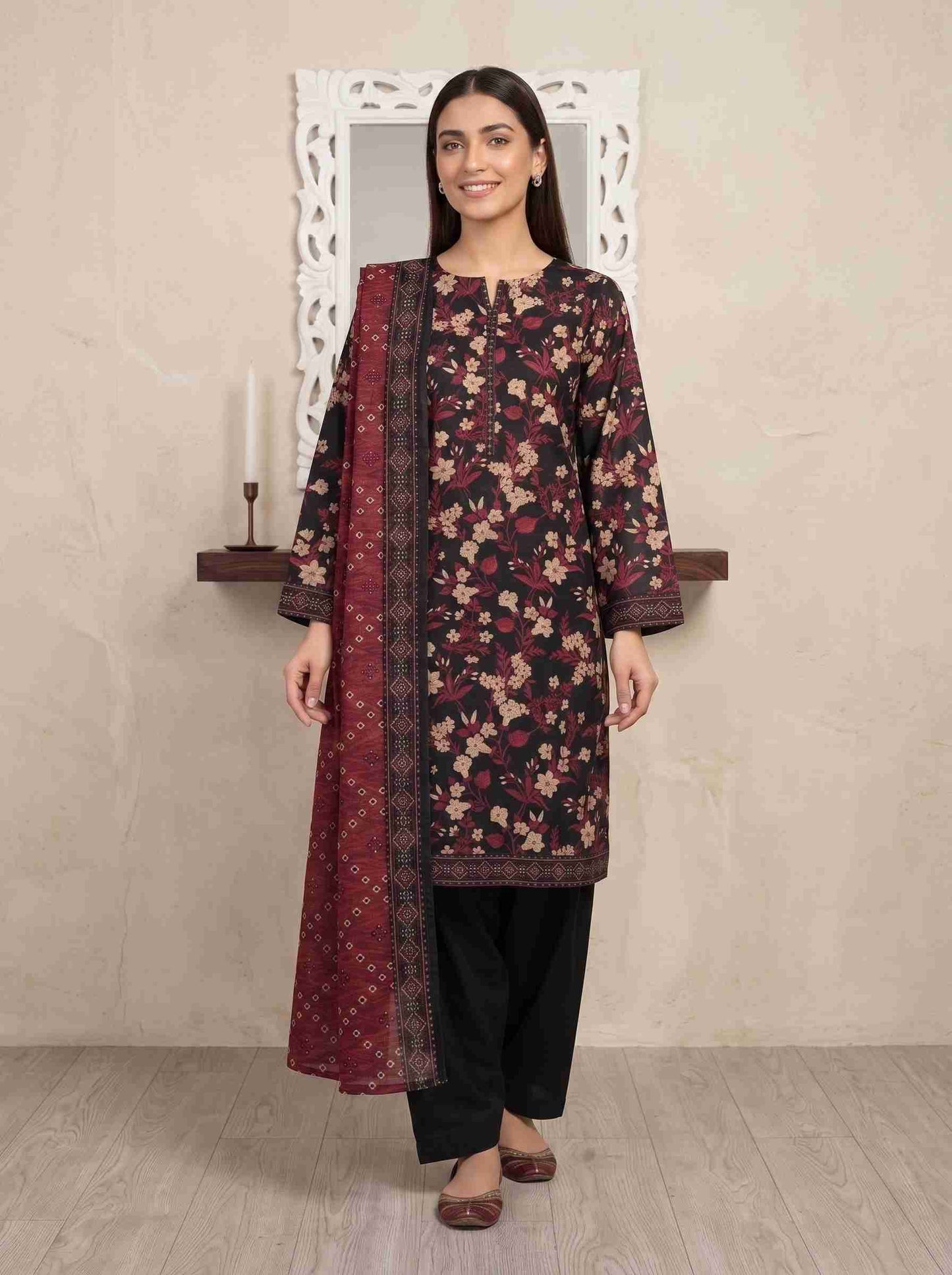 INAYA 3pcs Stitched Printed Lawn [D-5130]