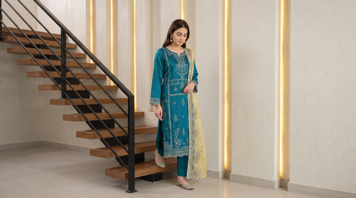 SAPHIRA 3pcs Un-Stitched Emb Satan [D-5787]