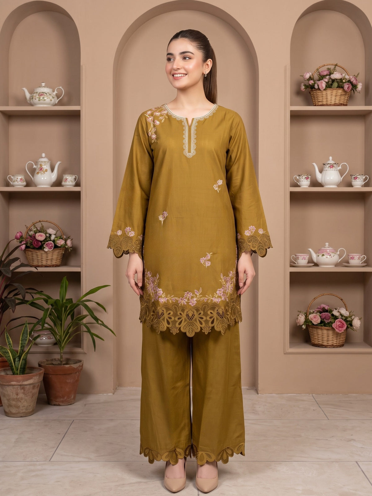 ZAIRE 2pcs Stitched Emb Cotton [D-4980]