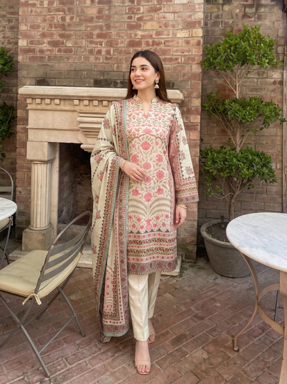 AYEZAH 3pcs Un-Stitched Print Viscose [D-06]