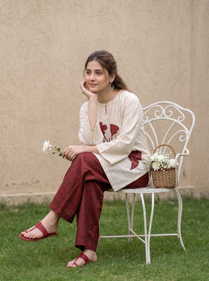 Emaan 2pcs Stitched Printed Crepe [D-4098]