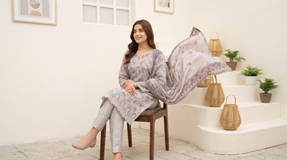 CALIA 3pcs Un-Stitched Emb Printed Staple [D-6079]