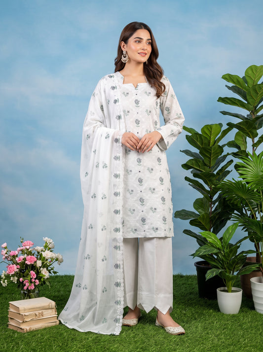 SOFIA 3pcs Un-Stitched Emb Cambric [D-4896]