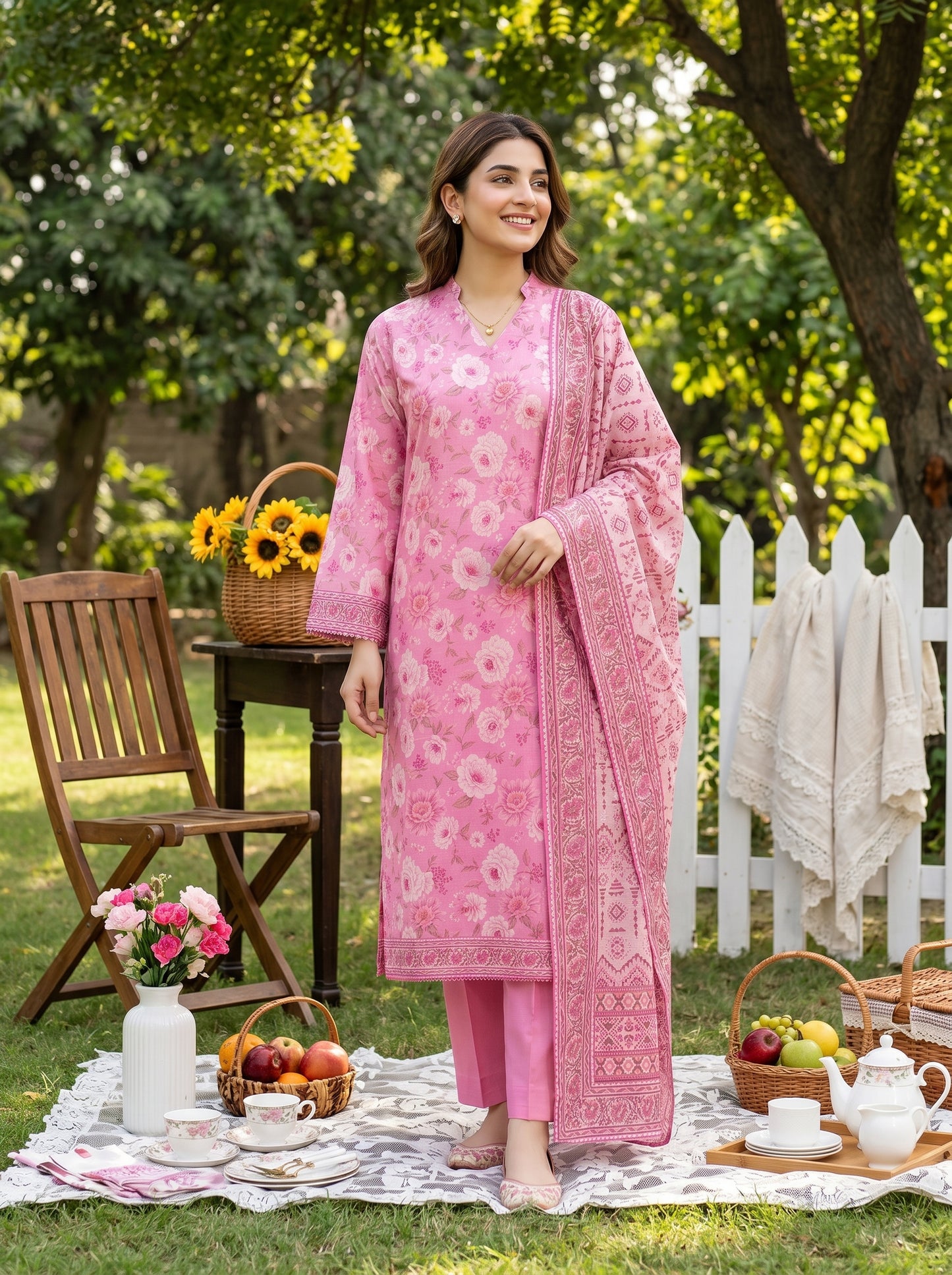 Mirage Stitched Digital Printed Lawn [D-4166]