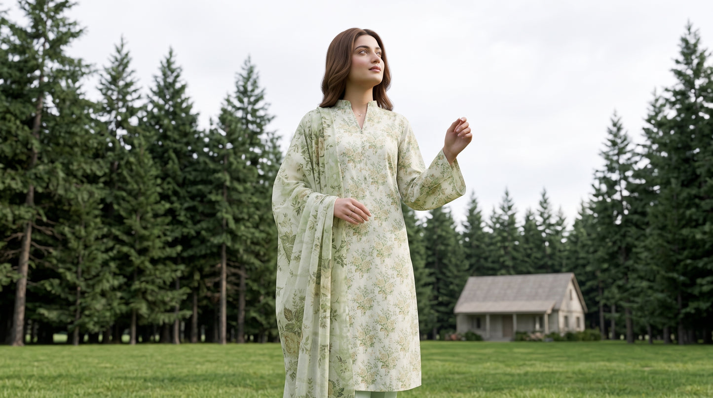 ZARNAB 3pcs Un-Stitched Printed Lawn [D-5436]