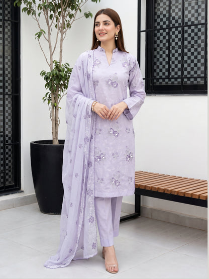 NEHAL 3pcs Un-Stitched Emb LAWN [D-4835]