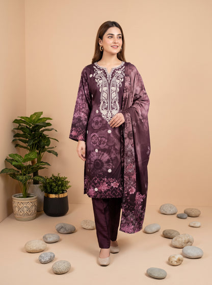 MAHIRI 3pcs Un-Stitched Emb Printed Staple [D-5920]