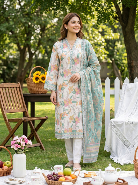 Mirage Stitched Digital Printed Lawn [D-4169]