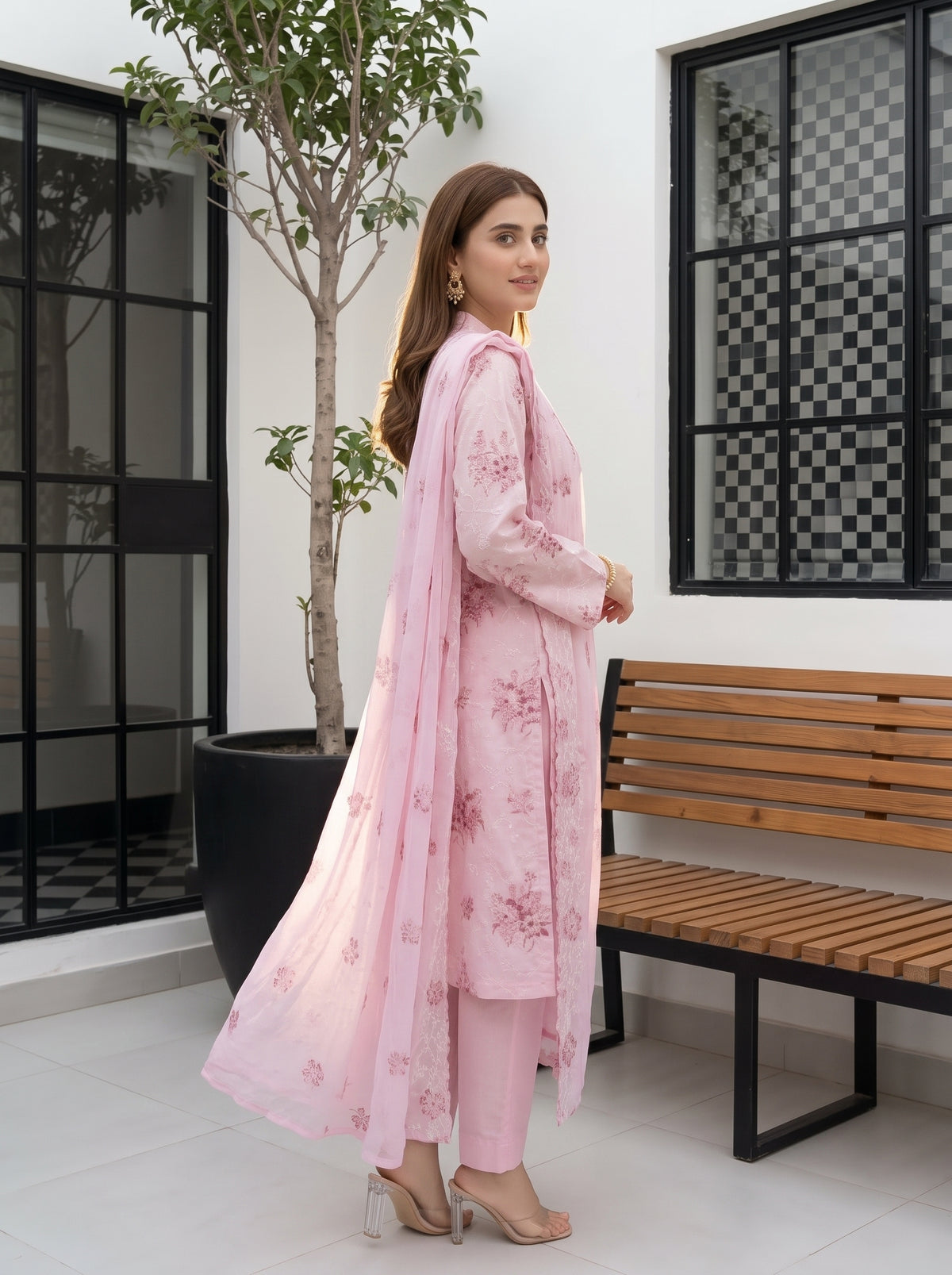 NEHAL 3pcs Un-Stitched Emb LAWN [D-4834]