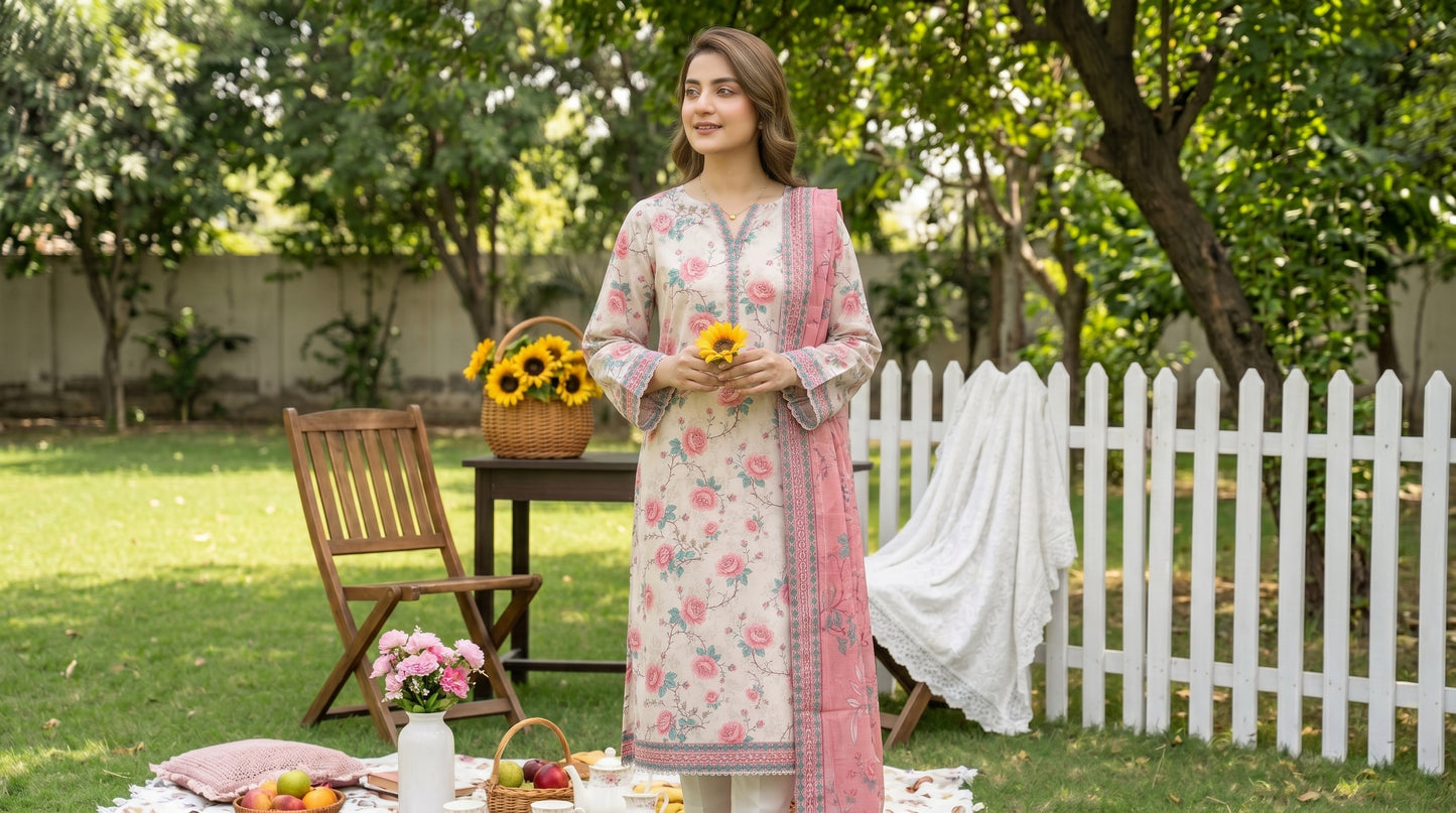 Mirage Stitched Digital Printed Lawn [D-4167]