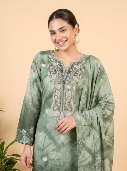 MAHIRI 3pcs Un-Stitched Emb Printed Staple [D-5919]