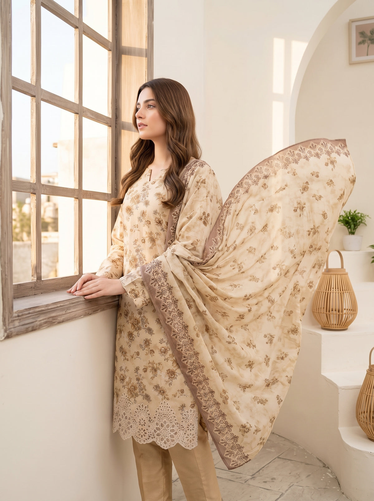 CALIA 3pcs Un-Stitched Emb Printed Staple [D-6069]