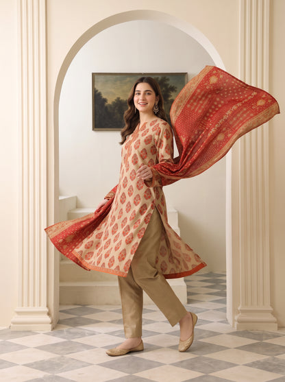 MAHRUKH 3pcs Stitched Printed Khaddar [D-6142]