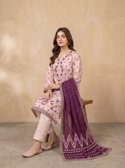 DESIR 3pcs Un-Stitched Emb Printed Staple [D-5898]