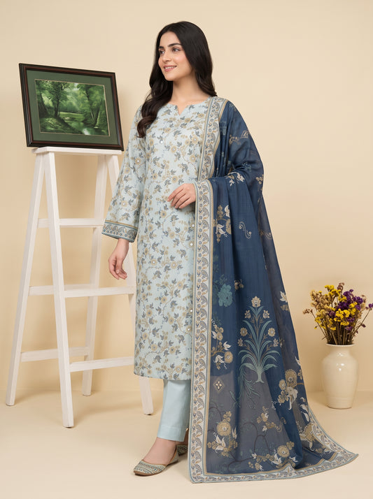 LAVINIA 3pcs Un-Stitched Printed Lawn [D-03]