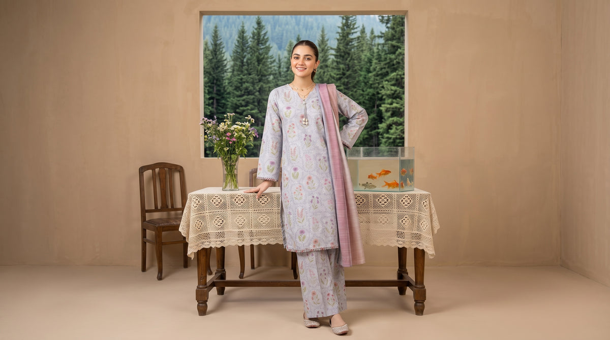 HAYAL V1 Stitched Emb Printed Lawn [D-4517]