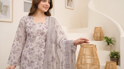 CALIA 3pcs Un-Stitched Emb Printed Staple [D-6070]