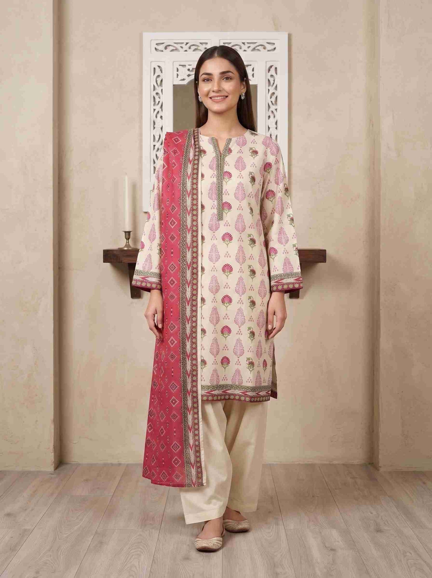 INAYA 3pcs Stitched Printed Lawn [D-5127]