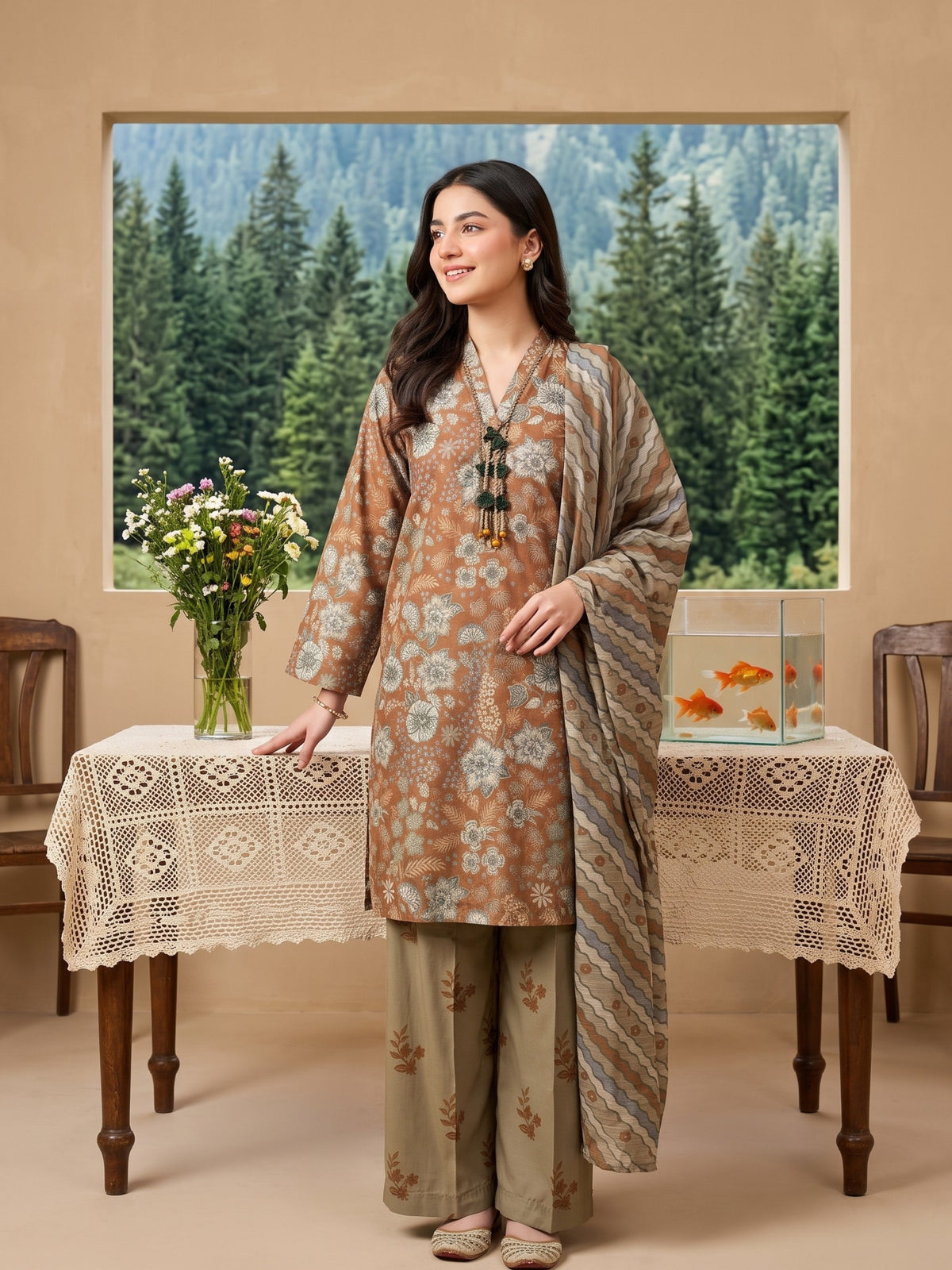 HAYAL V2 Stitched Emb Printed Lawn [D-4521]