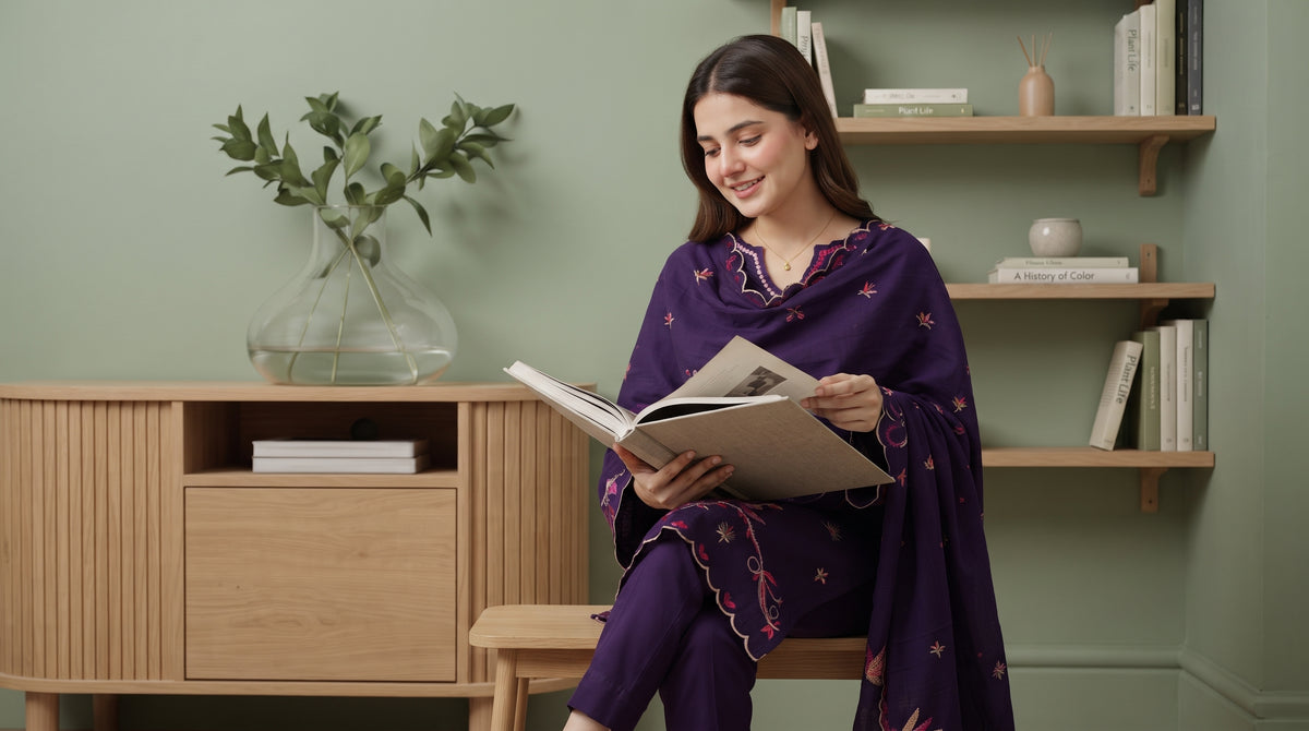AYSANA 3pcs Un-Stitched Emb Khaddar [D-5873]