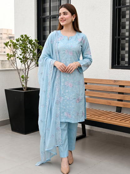 NEHAL 3pcs Un-Stitched Emb LAWN [D-4831]