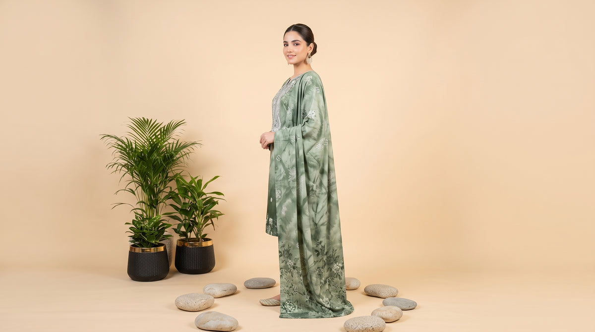 MAHIRI 3pcs Un-Stitched Emb Printed Staple [D-5919]