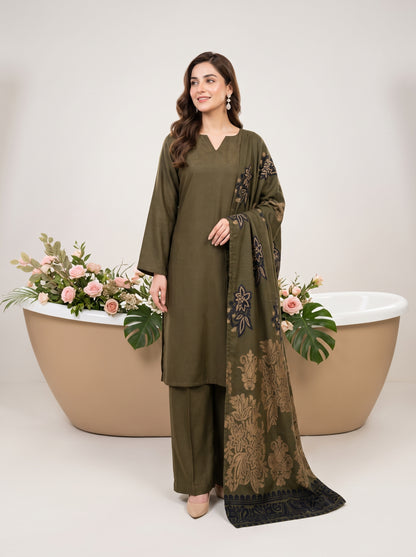 JULIAN 3pcs Un-Stitched Velvet Leather Peach [D-5904]
